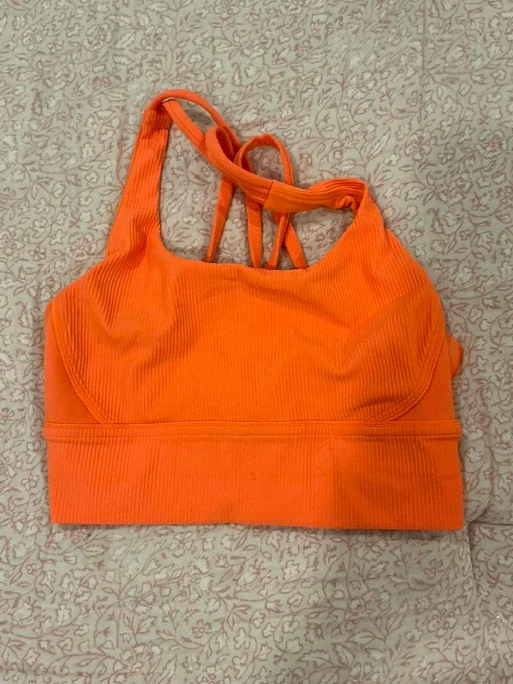 lululemon athletica Orange Ribbed Strappy Sports Bra